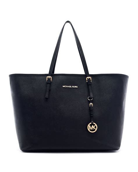 michael kors medium black tote|michael kors neverfull tote.